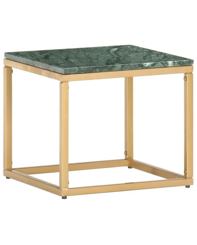 Table basse Vert 40x40x35 cm Pierre véritable et texture marbre