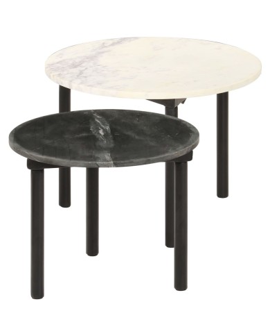 Tables basses 2 pcs Noir et blanc
