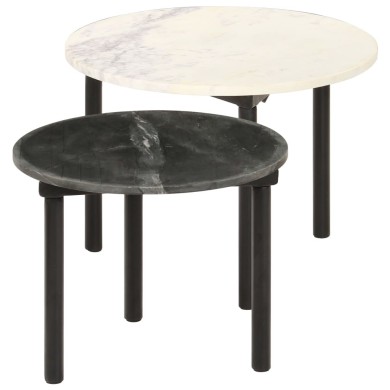 Tables basses 2 pcs Noir et blanc