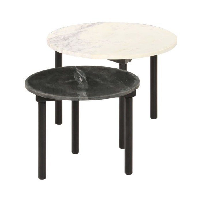 Tables basses 2 pcs Noir et blanc