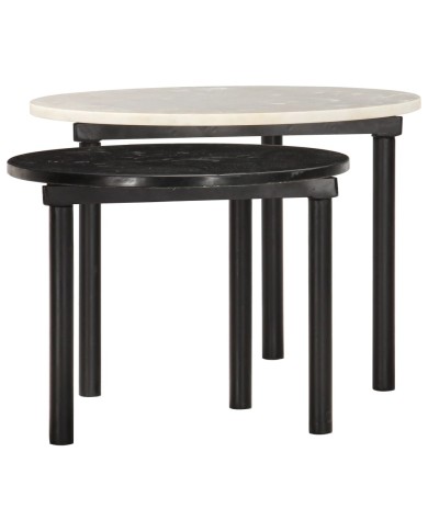 Tables basses 2 pcs Noir et blanc
