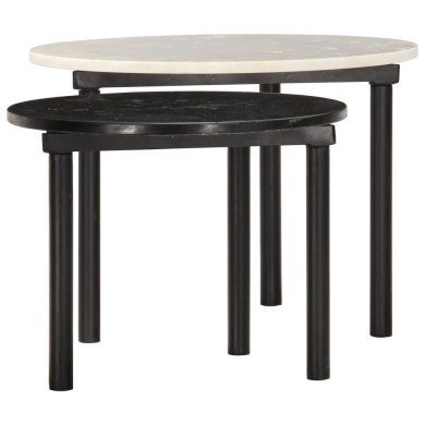 Tables basses 2 pcs Noir et blanc