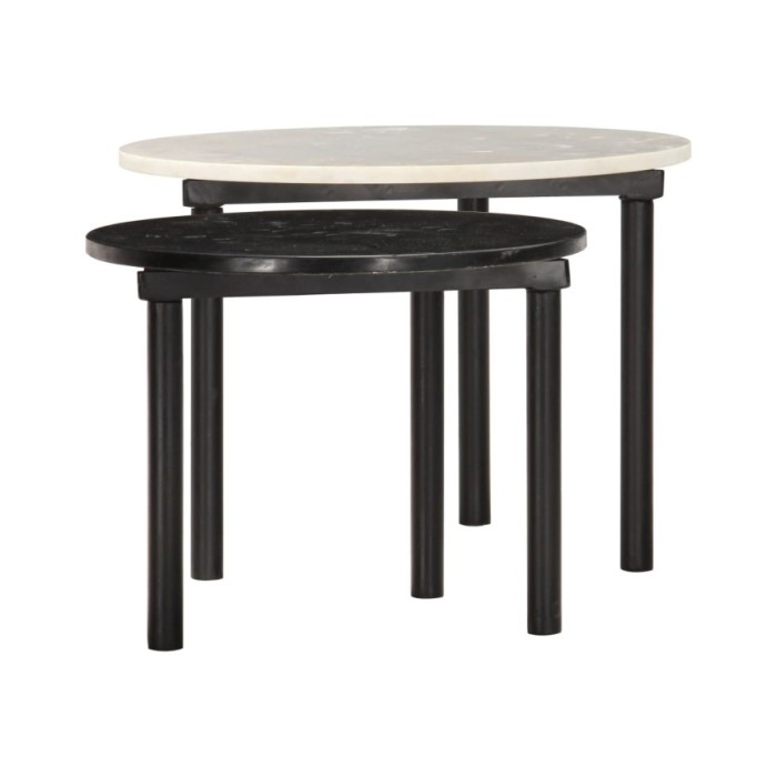Tables basses 2 pcs Noir et blanc