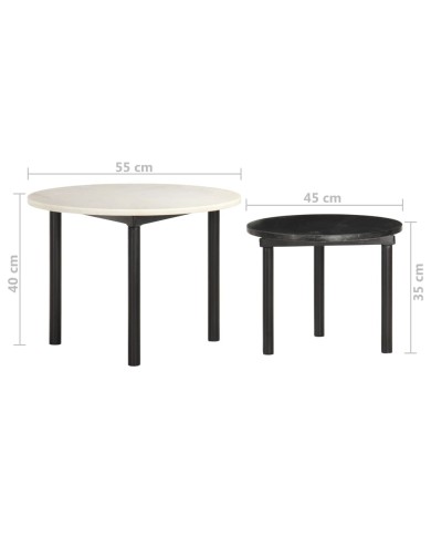 Tables basses 2 pcs Noir et blanc