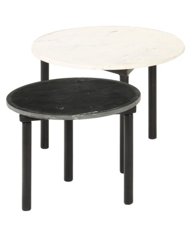 Tables basses 2 pcs Noir et blanc