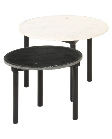 Tables basses 2 pcs Noir et blanc