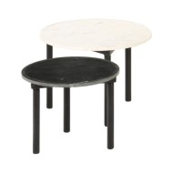 Tables basses 2 pcs Noir et blanc