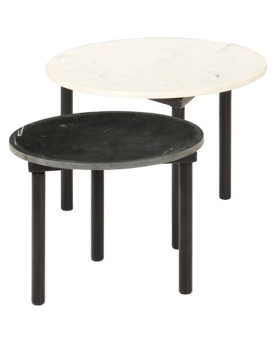Tables basses 2 pcs Noir et blanc