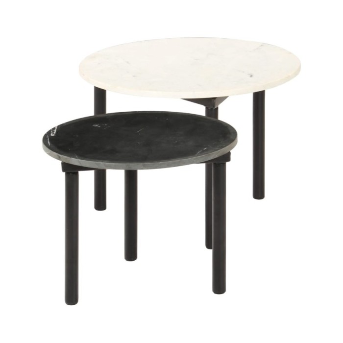 Tables basses 2 pcs Noir et blanc
