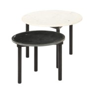 Tables basses 2 pcs Noir et blanc