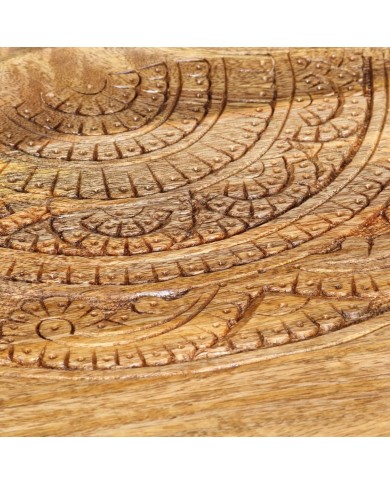 Tables d'appoint rondes 2 pcs Bois de manguier solide et acier