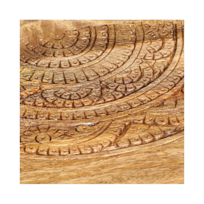 Tables d'appoint rondes 2 pcs Bois de manguier solide et acier