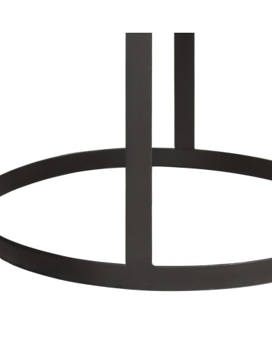 Tables d'appoint rondes 2 pcs Bois de manguier solide et acier