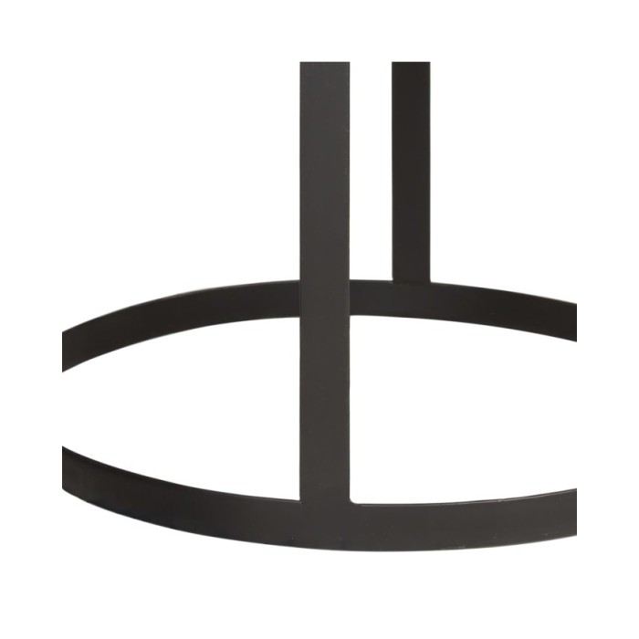 Tables d'appoint rondes 2 pcs Bois de manguier solide et acier