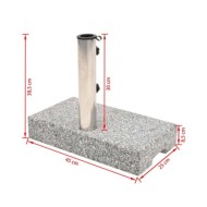 Socle de parasol Granite rectangulaire 25 kg