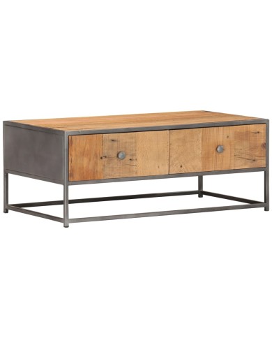 Table basse 90 x 50 x 35 cm Bois de récupération massif