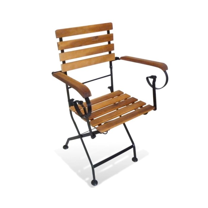 Chaises pliables de jardin 2 pcs Acier et bois d'acacia solide