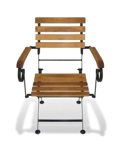 Chaises pliables de jardin 2 pcs Acier et bois d'acacia solide