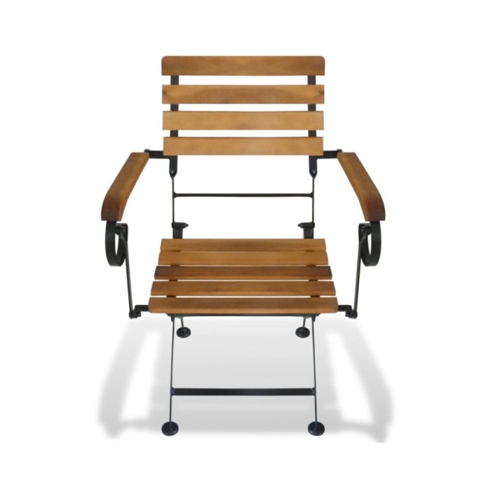 Chaises pliables de jardin 2 pcs Acier et bois d'acacia solide