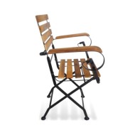 Chaises pliables de jardin 2 pcs Acier et bois d'acacia solide