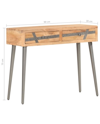 Table console 90 x 30 x 75 cm Bois d'acacia massif
