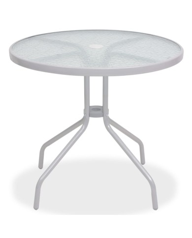 Mobilier à dîner d'extérieur 6 pcs Acier et textilène Gris