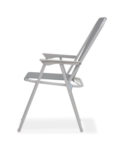 Mobilier à dîner d'extérieur 6 pcs Acier et textilène Gris