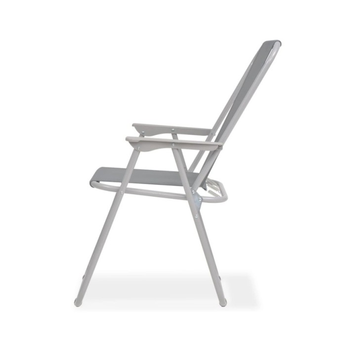 Mobilier à dîner d'extérieur 6 pcs Acier et textilène Gris
