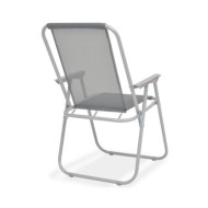 Mobilier à dîner d'extérieur 6 pcs Acier et textilène Gris