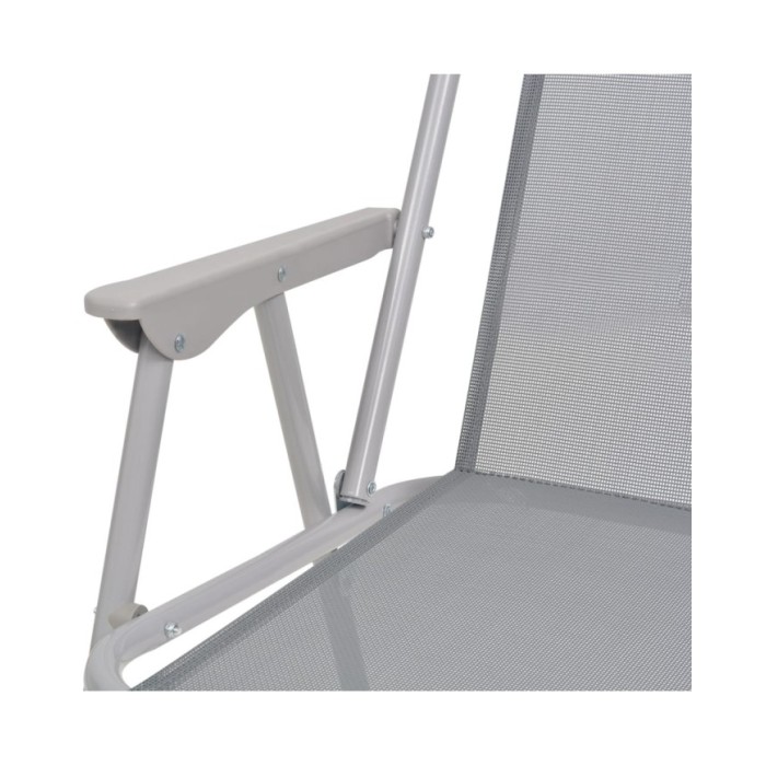 Mobilier à dîner d'extérieur 6 pcs Acier et textilène Gris