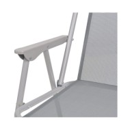 Mobilier à dîner d'extérieur 6 pcs Acier et textilène Gris