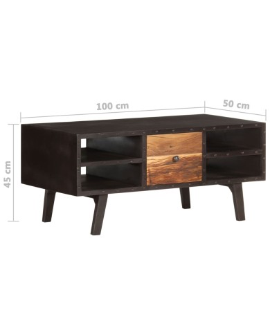 Table basse 100x50x45 cm Bois de récupération massif
