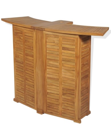 Mobilier de bistro 3pcs et chaises pliables Bois de teck solide