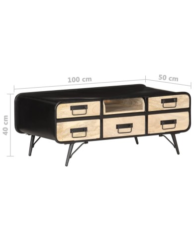 Table basse 100x50x40 cm Bois de manguier massif