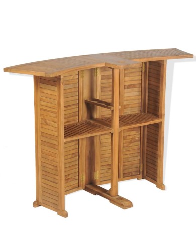 Mobilier de bistro 3pcs et chaises pliables Bois de teck solide