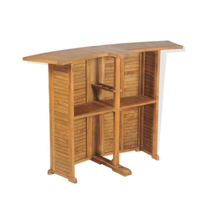 Mobilier de bistro 3pcs et chaises pliables Bois de teck solide