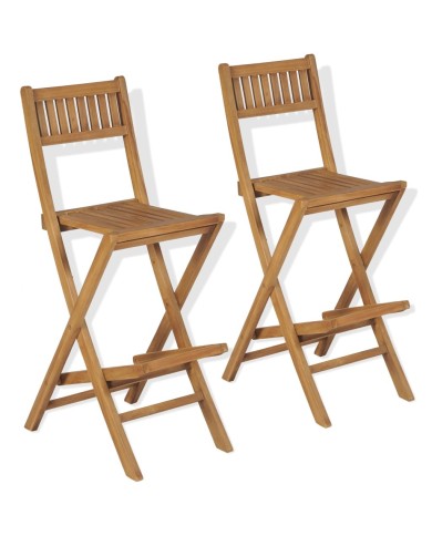 Mobilier de bistro 3pcs et chaises pliables Bois de teck solide