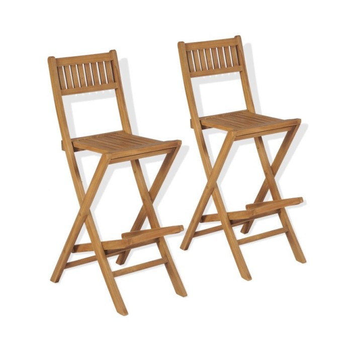 Mobilier de bistro 3pcs et chaises pliables Bois de teck solide