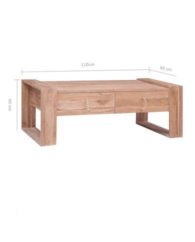 Table basse 110 x 60 x 40 cm Bois de teck massif
