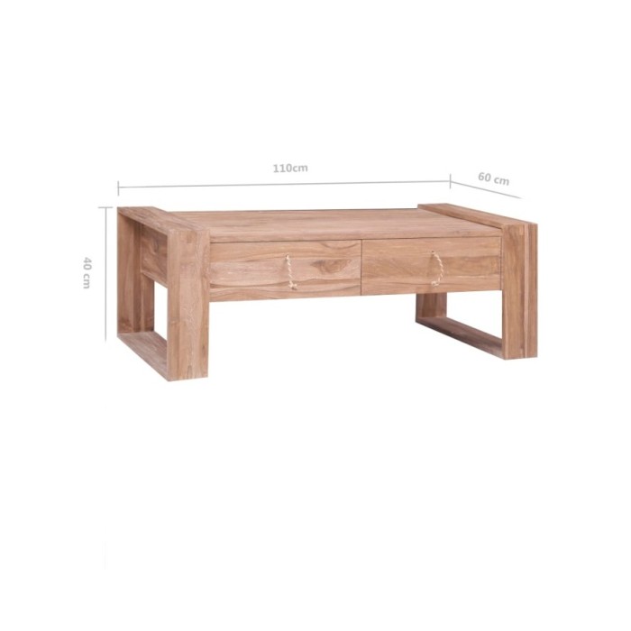 Table basse 110 x 60 x 40 cm Bois de teck massif