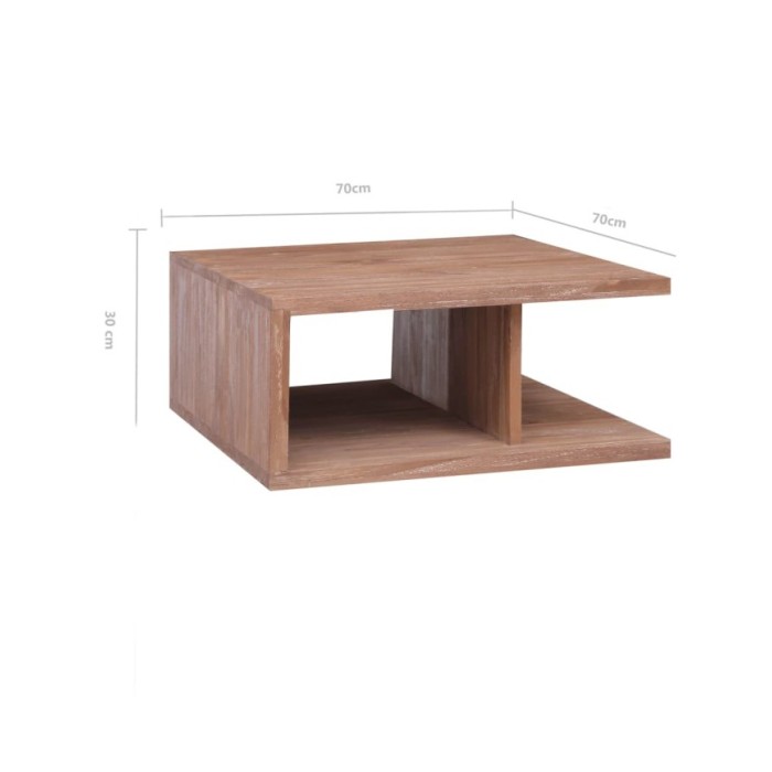 Table basse 70x70x30 cm Bois de teck massif