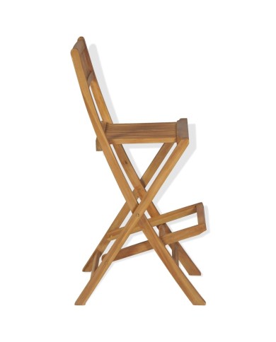 Mobilier de bistro 3pcs et chaises pliables Bois de teck solide