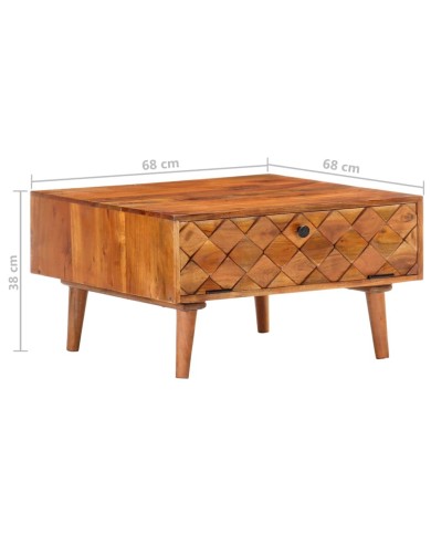 Table basse 68x68x38 cm Bois d'acacia solide