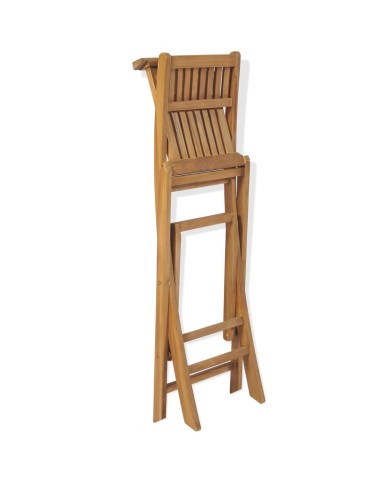 Mobilier de bistro 3pcs et chaises pliables Bois de teck solide