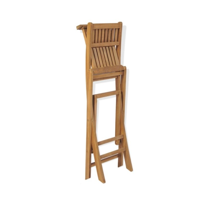 Mobilier de bistro 3pcs et chaises pliables Bois de teck solide