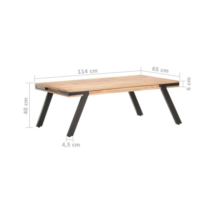 Table basse 114x65x40 cm Bois de manguier massif