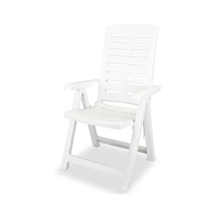 2 pcs Chaises inclinables de jardin Plastique Blanc