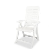 2 pcs Chaises inclinables de jardin Plastique Blanc