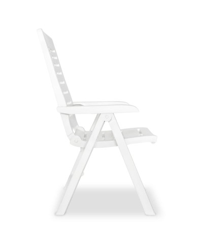 2 pcs Chaises inclinables de jardin Plastique Blanc