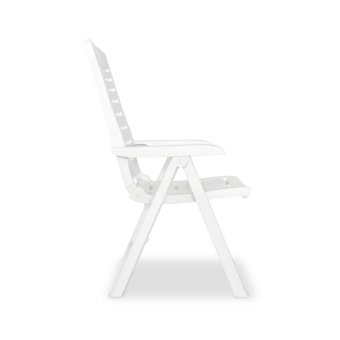 2 pcs Chaises inclinables de jardin Plastique Blanc